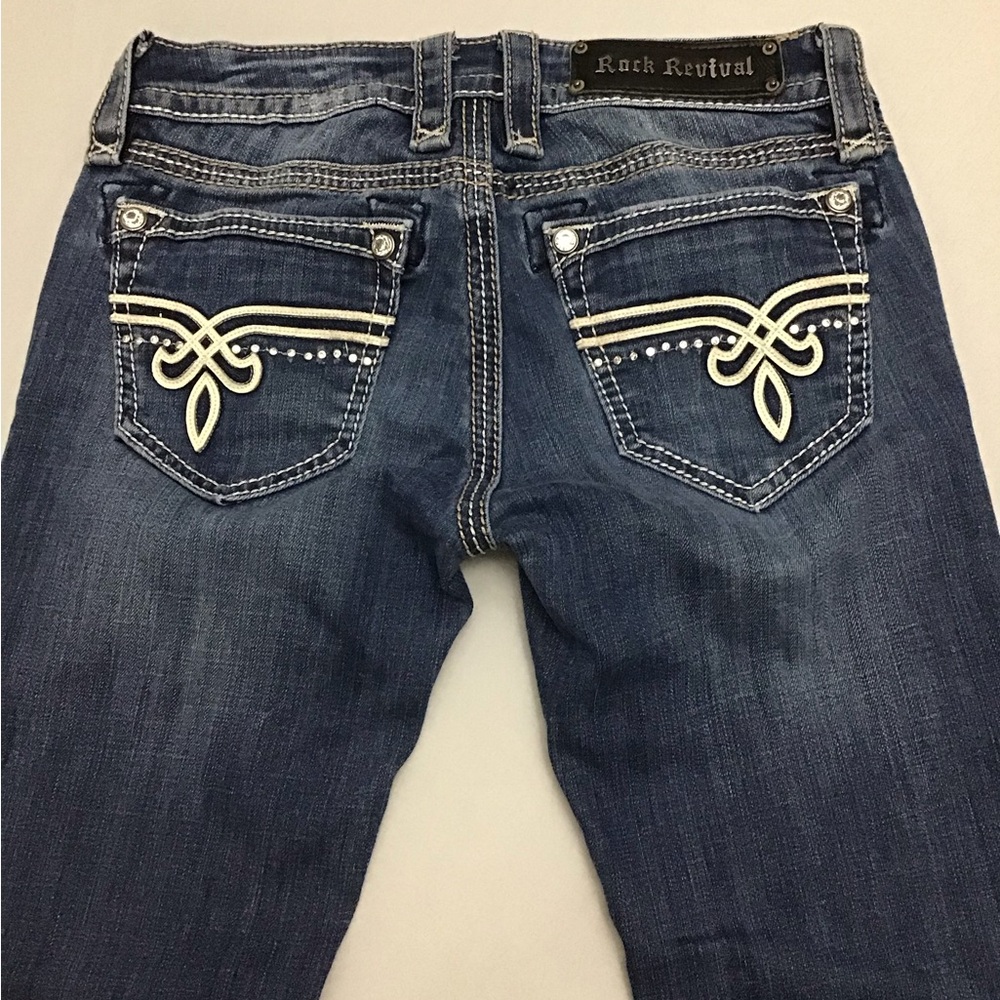 Rock Revival Women Blue Boot Cut Jeans - Picture 7 of 9